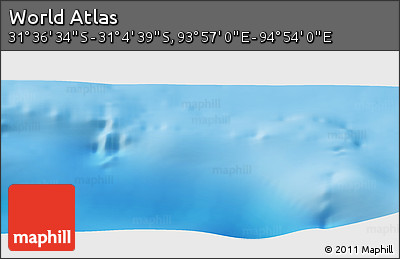Shaded Relief Panoramic Map of the Area around 31° 20' 36" S, 94° 25' 30" E