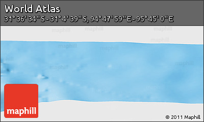 Physical Panoramic Map of the Area around 31° 20' 36" S, 95° 16' 30" E