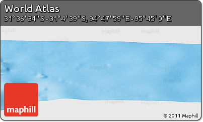 Physical Panoramic Map of the Area around 31° 20' 36" S, 95° 16' 30" E