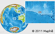 Physical Location Map of the area around 31° 20' 36" S, 96° 7' 30" E