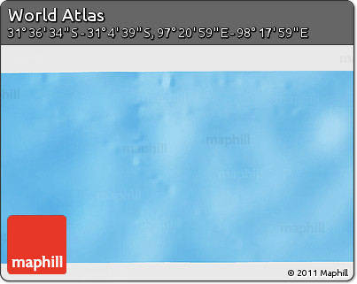 Physical 3D Map of the Area around 31° 20' 36" S, 97° 49' 29" E