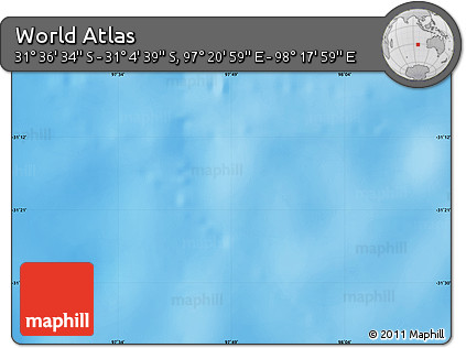 Physical Map of the Area around 31° 20' 36" S, 97° 49' 29" E