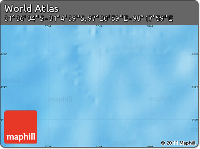 Physical Map of the Area around 31° 20' 36" S, 97° 49' 29" E