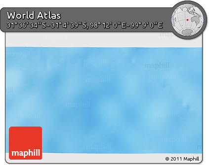 Shaded Relief 3D Map of the Area around 31° 20' 36" S, 98° 40' 30" E