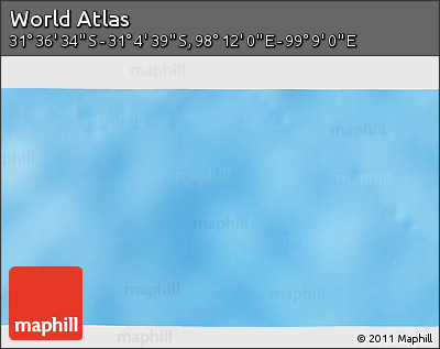 Shaded Relief 3D Map of the Area around 31° 20' 36" S, 98° 40' 30" E