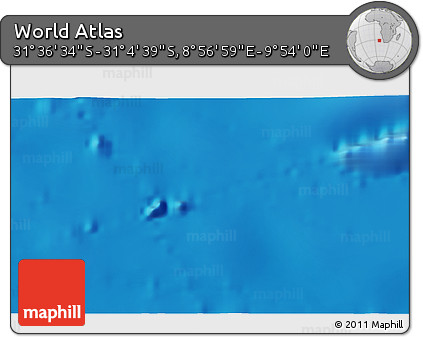 Shaded Relief 3D Map of the Area around 31° 20' 36" S, 9° 25' 30" E