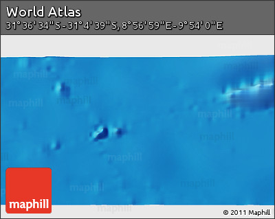 Shaded Relief 3D Map of the Area around 31° 20' 36" S, 9° 25' 30" E