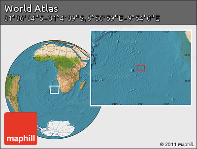 Satellite Location Map of the Area around 31° 20' 36" S, 9° 25' 30" E