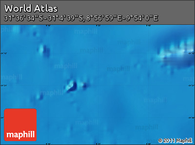 Physical Map of the Area around 31° 20' 36" S, 9° 25' 30" E