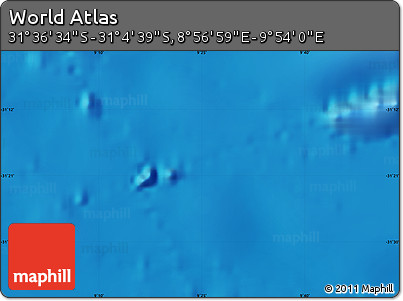 Physical Map of the Area around 31° 20' 36" S, 9° 25' 30" E