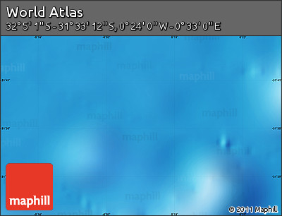 Physical Map of the Area around 31° 49' 7" S, 0° 4' 30" E