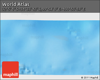 Shaded Relief 3D Map of the Area around 31° 49' 7" S, 100° 22' 30" E