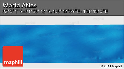 Physical Panoramic Map of the Area around 31° 49' 7" S, 103° 46' 30" E