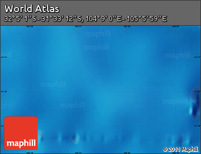Physical Map of the Area around 31° 49' 7" S, 104° 37' 30" E
