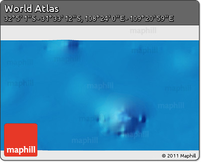 Physical 3D Map of the Area around 31° 49' 7" S, 108° 52' 30" E