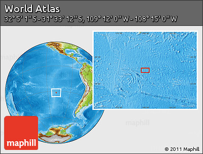 Physical Location Map of the Area around 31° 49' 7" S, 108° 43' 29" W