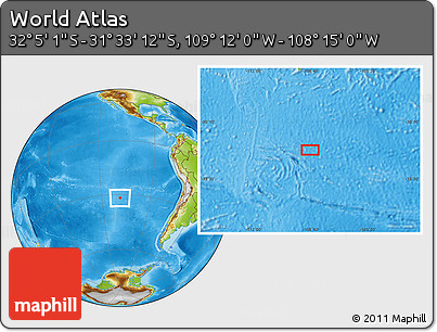 Physical Location Map of the Area around 31° 49' 7" S, 108° 43' 29" W