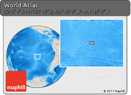 Shaded Relief Location Map of the Area around 31° 49' 7" S, 108° 43' 29" W