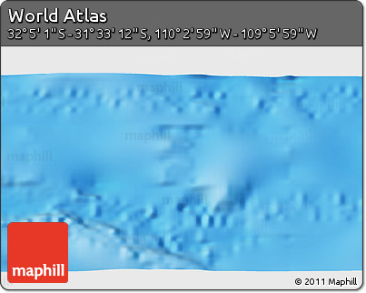 Physical 3D Map of the Area around 31° 49' 7" S, 109° 34' 29" W