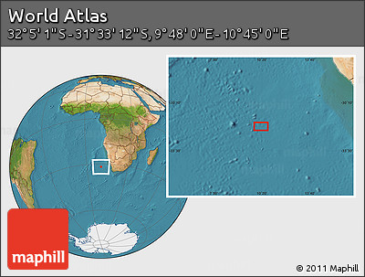 Satellite Location Map of the Area around 31° 49' 7" S, 10° 16' 30" E