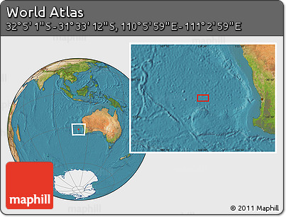 Satellite Location Map of the Area around 31° 49' 7" S, 110° 34' 29" E