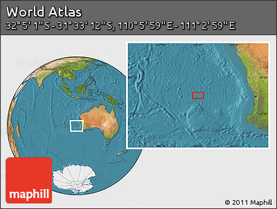 Satellite Location Map of the Area around 31° 49' 7" S, 110° 34' 29" E