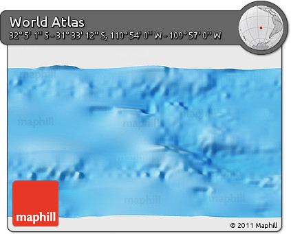 Physical 3D Map of the Area around 31° 49' 7" S, 110° 25' 30" W