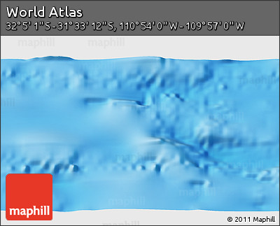 Physical 3D Map of the Area around 31° 49' 7" S, 110° 25' 30" W
