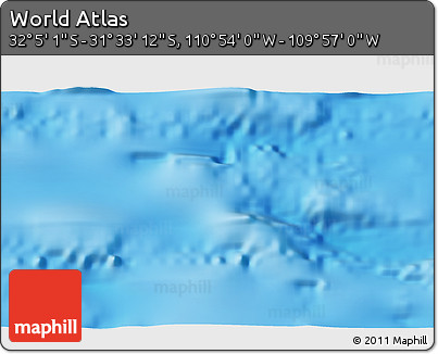Physical 3D Map of the Area around 31° 49' 7" S, 110° 25' 30" W