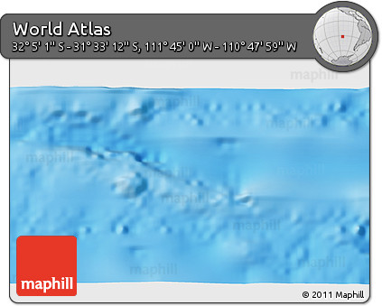 Physical 3D Map of the Area around 31° 49' 7" S, 111° 16' 30" W