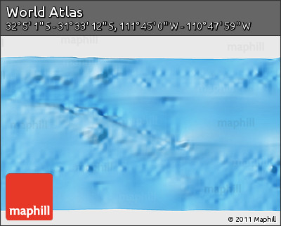 Physical 3D Map of the Area around 31° 49' 7" S, 111° 16' 30" W