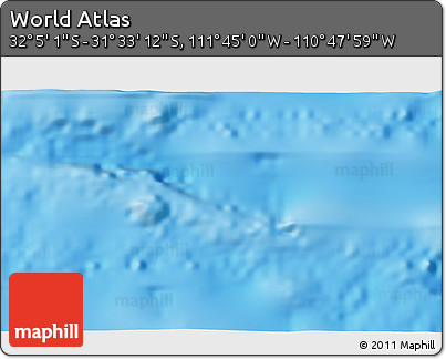 Physical 3D Map of the Area around 31° 49' 7" S, 111° 16' 30" W