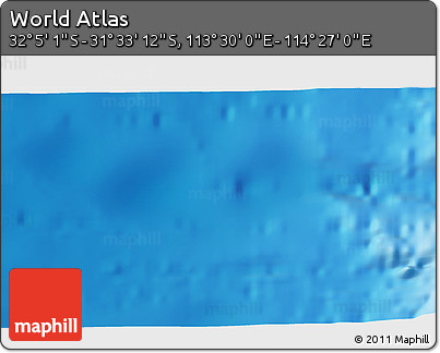 Physical 3D Map of the Area around 31° 49' 7" S, 113° 58' 29" E