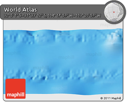Physical 3D Map of the Area around 31° 49' 7" S, 113° 49' 29" W