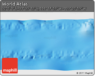 Physical 3D Map of the Area around 31° 49' 7" S, 113° 49' 29" W
