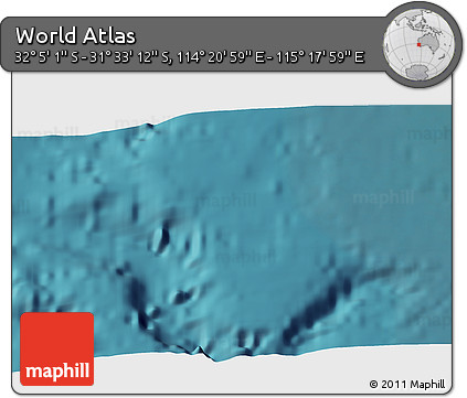 Satellite 3D Map of the Area around 31° 49' 7" S, 114° 49' 29" E