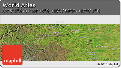 Satellite Panoramic Map of the Area around 31° 49' 7" S, 116° 31' 30" E