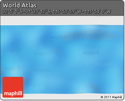 Physical 3D Map of the Area around 31° 49' 7" S, 116° 22' 30" W