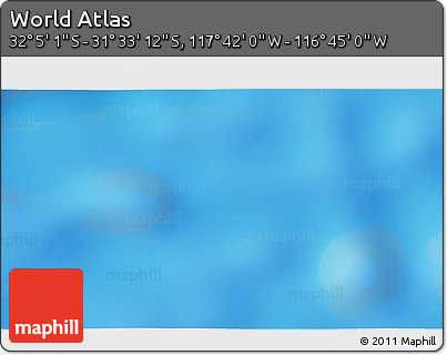 Physical 3D Map of the Area around 31° 49' 7" S, 117° 13' 29" W