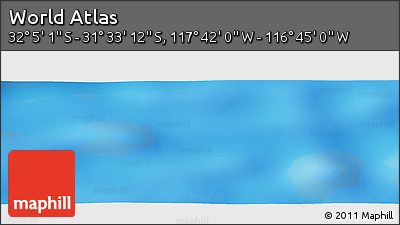 Physical Panoramic Map of the Area around 31° 49' 7" S, 117° 13' 29" W