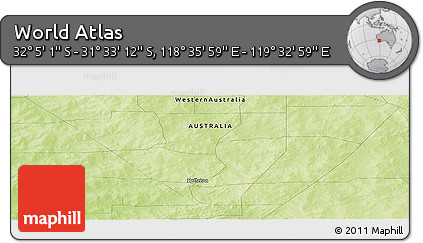 Physical Panoramic Map of the Area around 31° 49' 7" S, 119° 4' 29" E