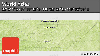 Physical Panoramic Map of the Area around 31° 49' 7" S, 119° 4' 29" E