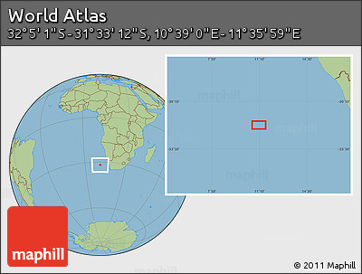 Savanna Style Location Map of the Area around 31° 49' 7" S, 11° 7' 30" E
