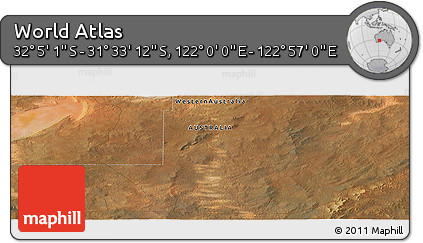 Satellite Panoramic Map of the Area around 31° 49' 7" S, 122° 28' 29" E