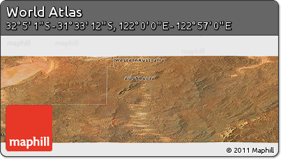 Satellite Panoramic Map of the Area around 31° 49' 7" S, 122° 28' 29" E