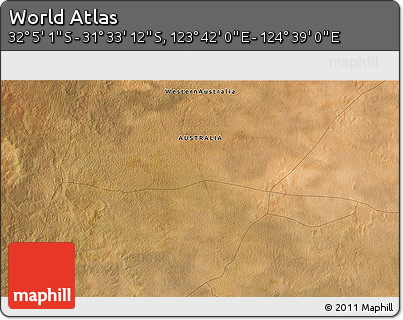 Satellite 3D Map of the Area around 31° 49' 7" S, 124° 10' 30" E