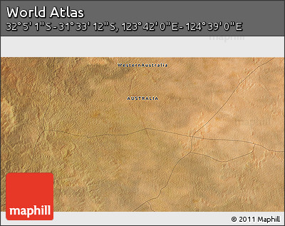 Satellite 3D Map of the Area around 31° 49' 7" S, 124° 10' 30" E