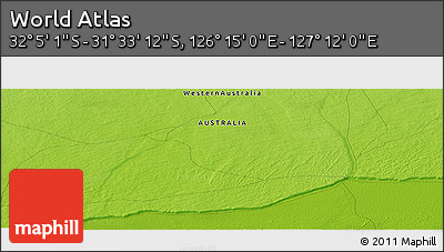 Physical Panoramic Map of the Area around 31° 49' 7" S, 126° 43' 29" E