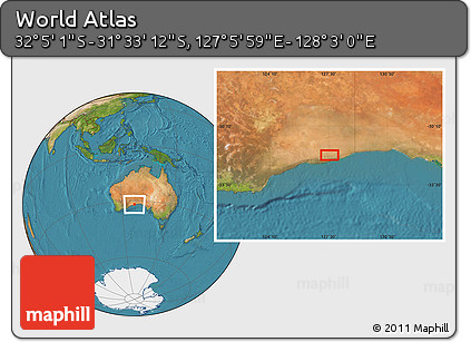 Satellite Location Map of the Area around 31° 49' 7" S, 127° 34' 30" E