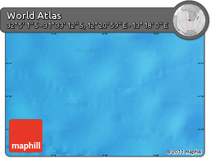 Physical Map of the Area around 31° 49' 7" S, 12° 49' 29" E